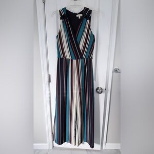 Monteau Teal and Black Striped Romper - Size M - Like New